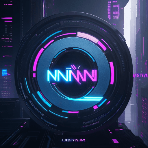 AI generated: logo with text "N V", cyberpunk style logo, light atmosphere; 8k, HD detail logo,  HDR logo, high re...