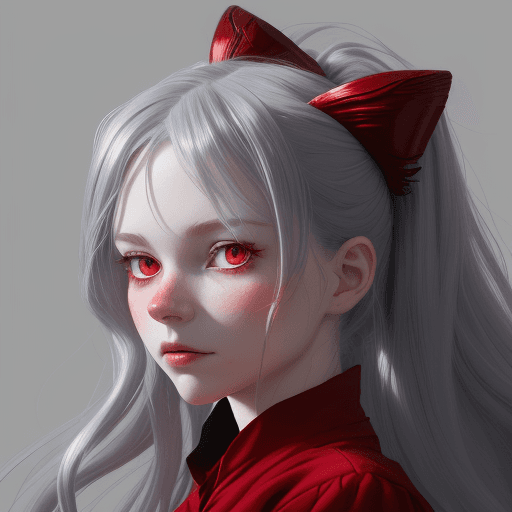 AI generated: a red, white and red portrait of someone, in the style of dark black and light aquamarine, animated ...