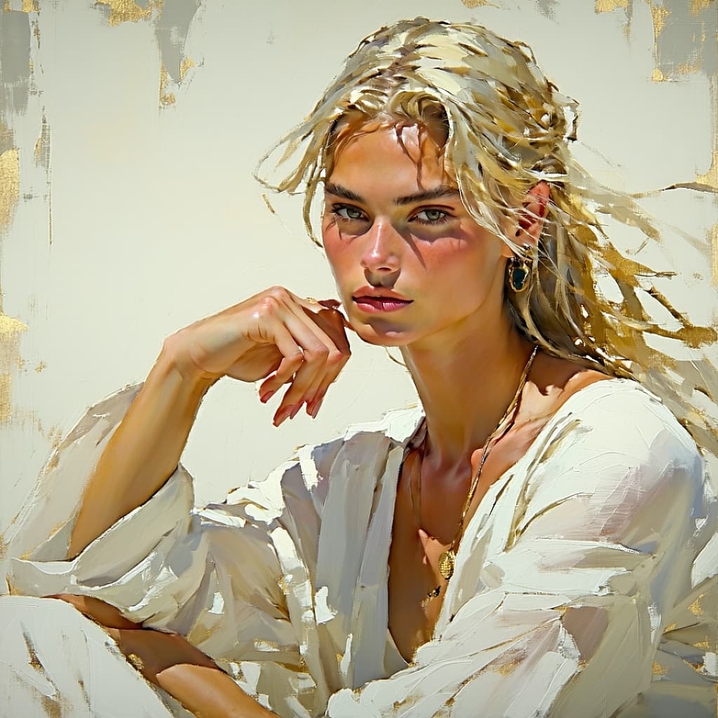 AI generated: Create a richly detailed portrait inspired by the techniques of Joseph Christian Leyendecker, featur...