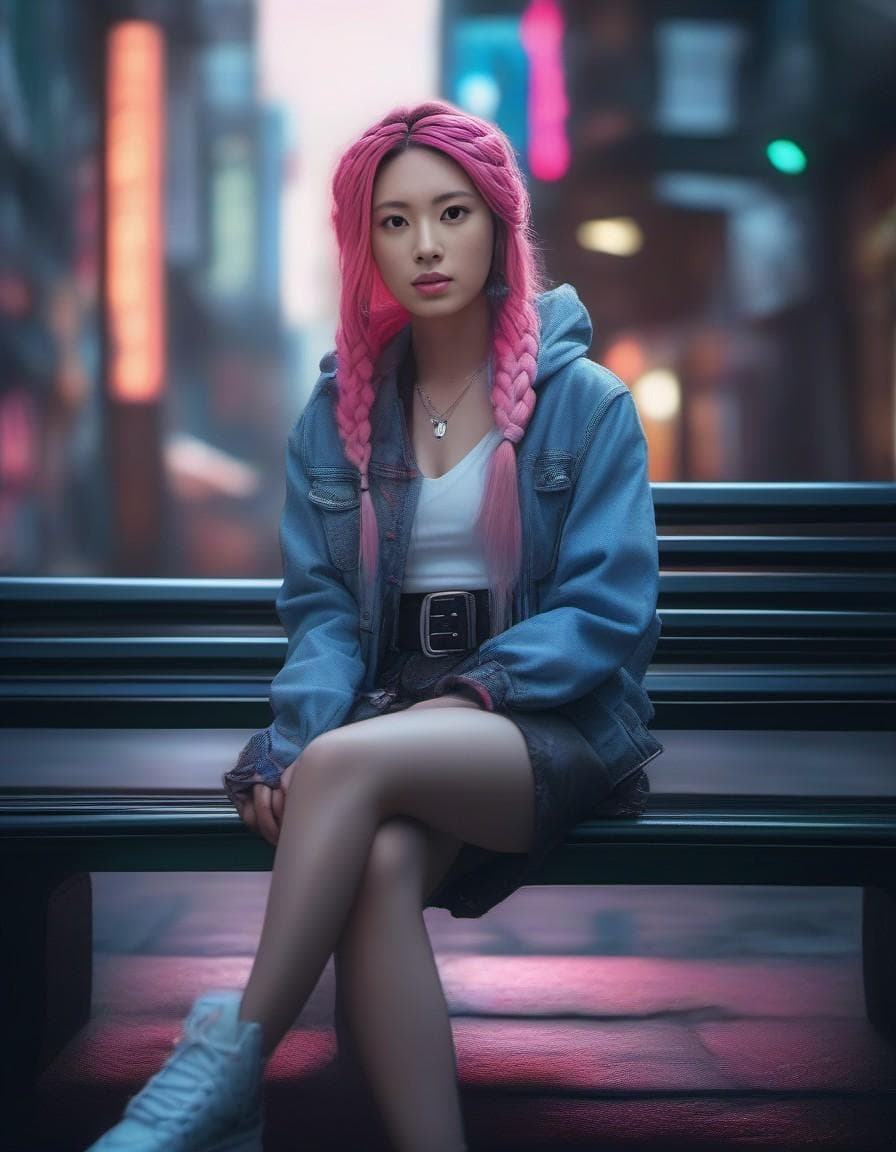 AI generated: cinematic lighting, 4k, ultra details, ultra realism, woman, harlequin, sad, heavy eye liner, cyber ...