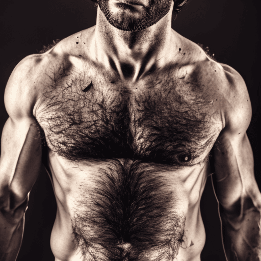 AI generated: 4:5 long shot wide angle photo of a rugged dark stubbled face Italian John Doe macho trucker extreme...