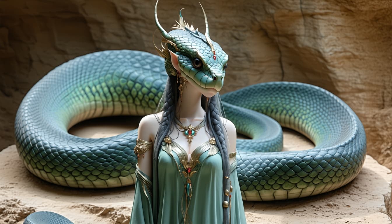 AI generated: A snake goddess