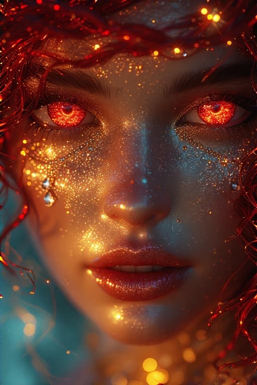 AI generated: Celestial matte painting of the Goddess of Seduction, her otherworldly beauty rendered in hyper-deta...