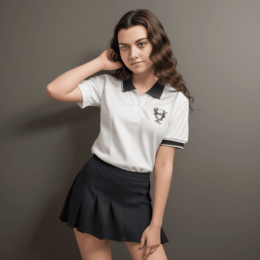 AI generated: A Slovak young woman stands casually with her weight on her right leg and her left hand resting on h...