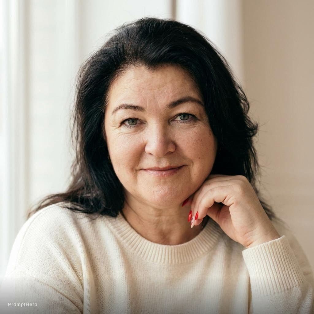 AI generated: [reference image: weight 1.9]

Ultra-realistic portrait of a mature woman, EXACT facial identity pre...