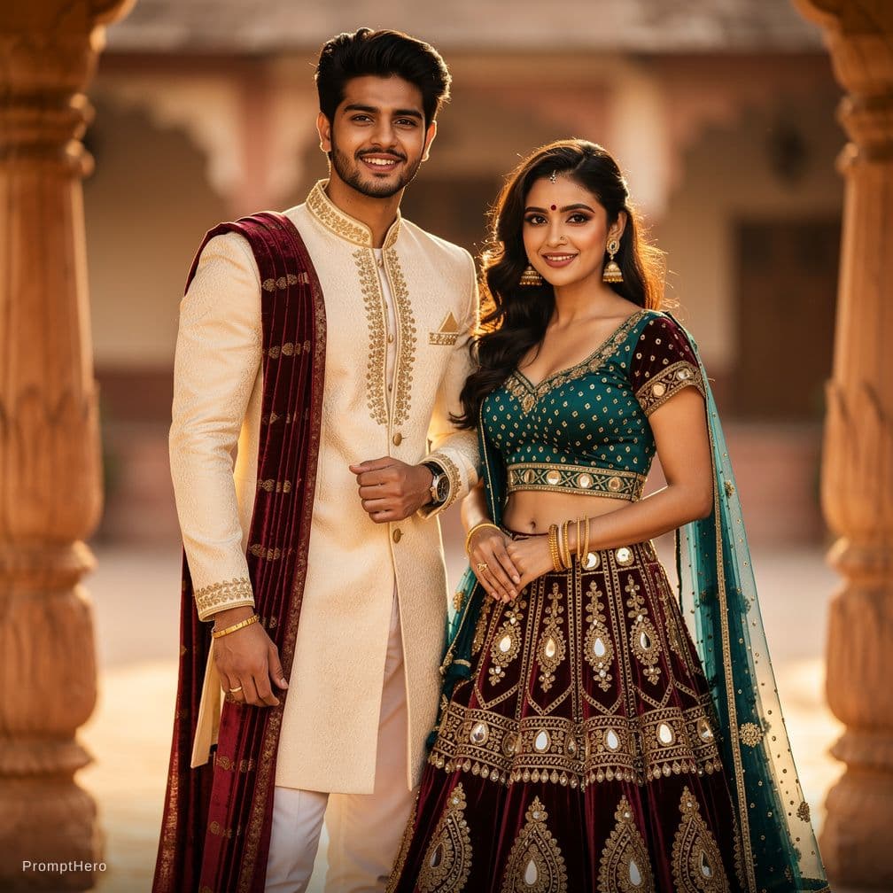 AI generated: Create a sexy boy and girl in india style. and look like sexy 