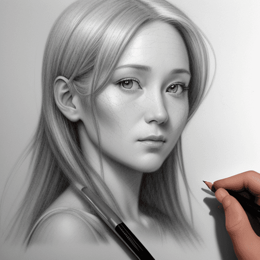 AI generated: sketching on ivory paper with charcoal pencil, in the style of realistic hyper-detailed portraits, d...