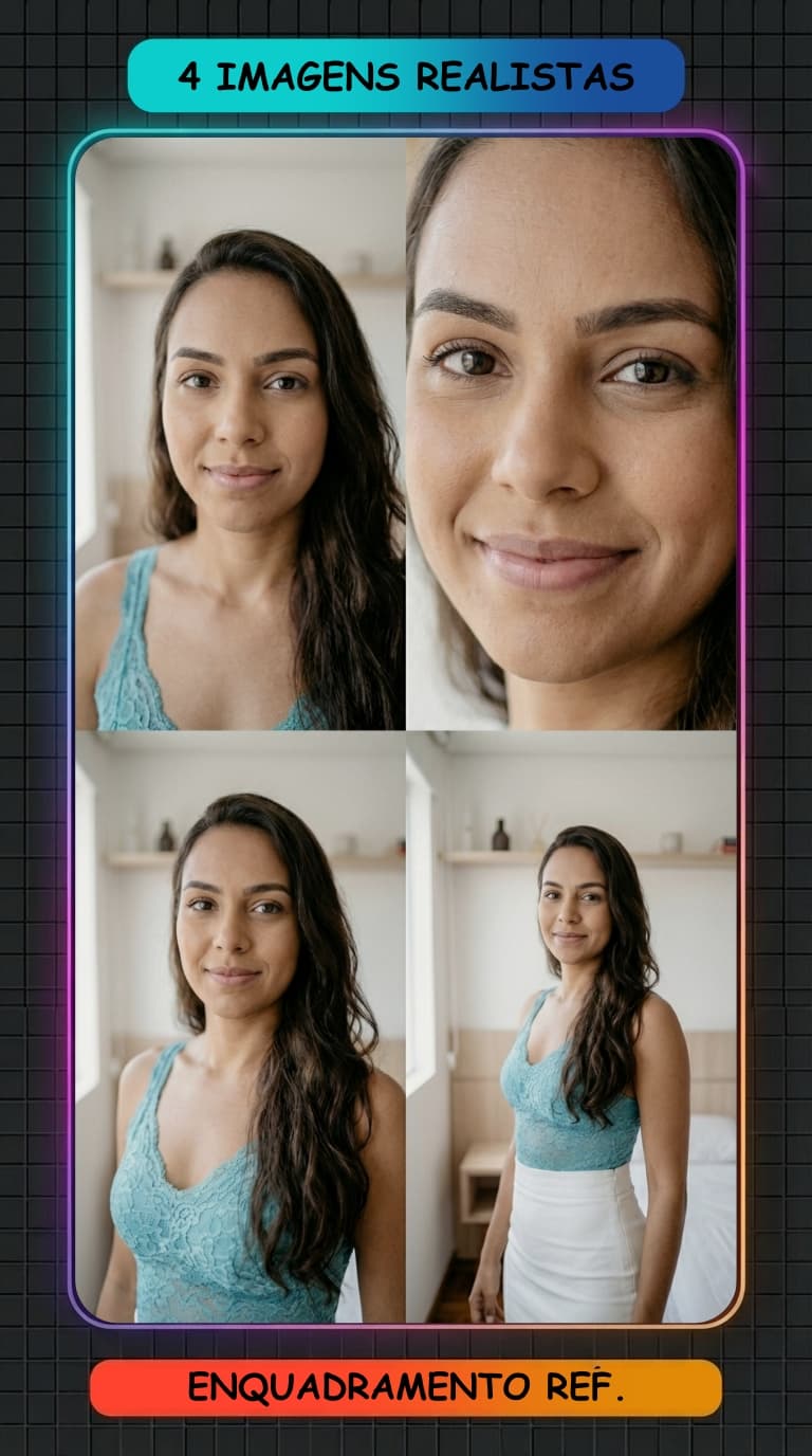 AI generated: Create ONE single image containing four vertical panels, each in 9:16 portrait format, combined into...