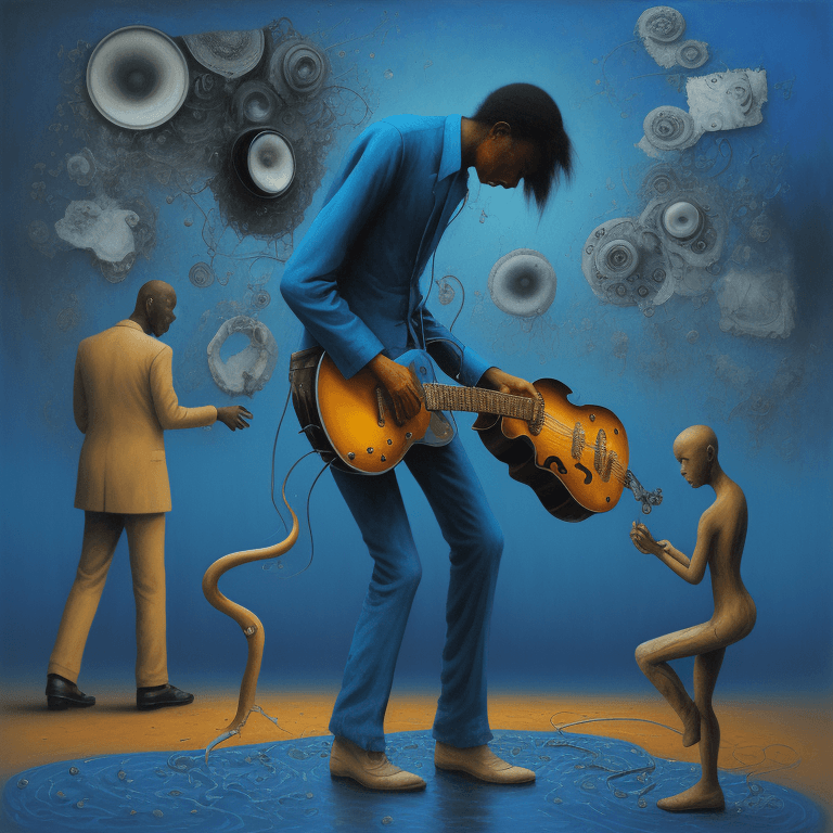 AI generated: surreal art oil picture Blues music