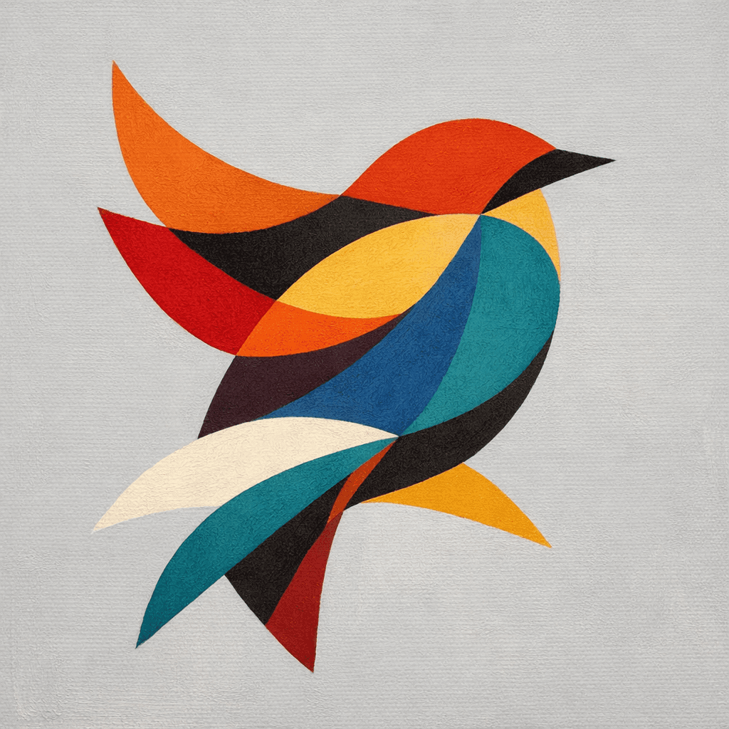 AI generated: Create an abstract artwork that looks like something a human would make. The artwork itself should b...