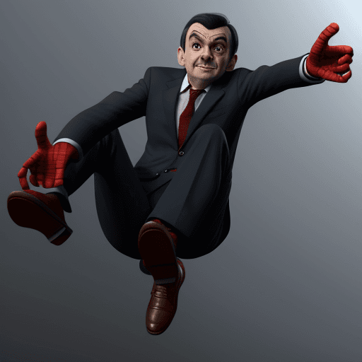 AI generated: mr bean spiderman.8k.3d