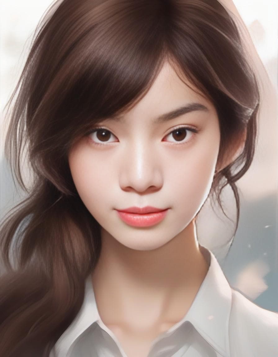 AI generated: sketch of a female face with eyes, in the style of anime aesthetic, pont-aven school, masterful shad...