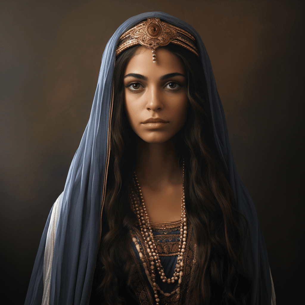 AI generated: poet-priestess Enheduanna 2250 BCE, daughter of Sargon of Akkad --no ugly, deformed, noisy, blurry, ...