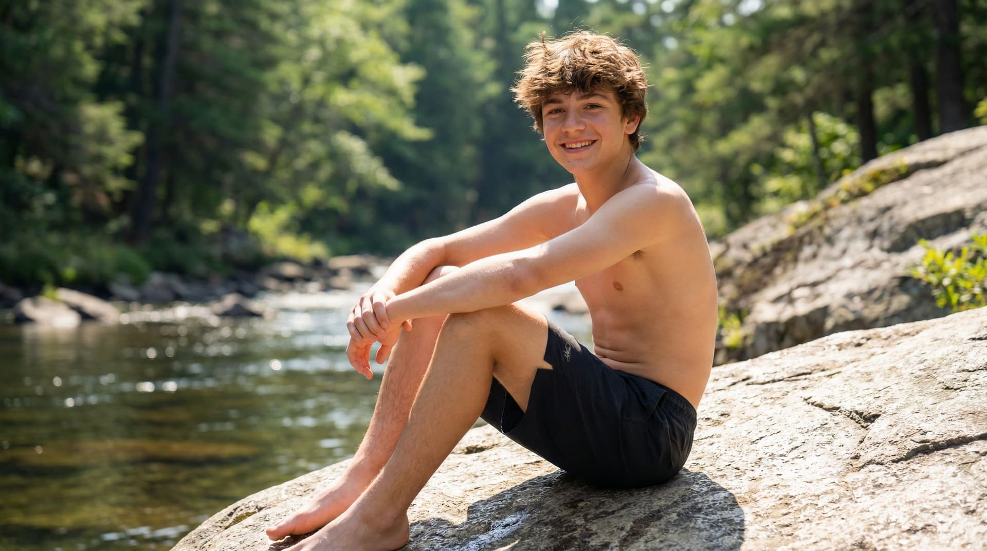 AI generated: a  shirtless handsome boy
