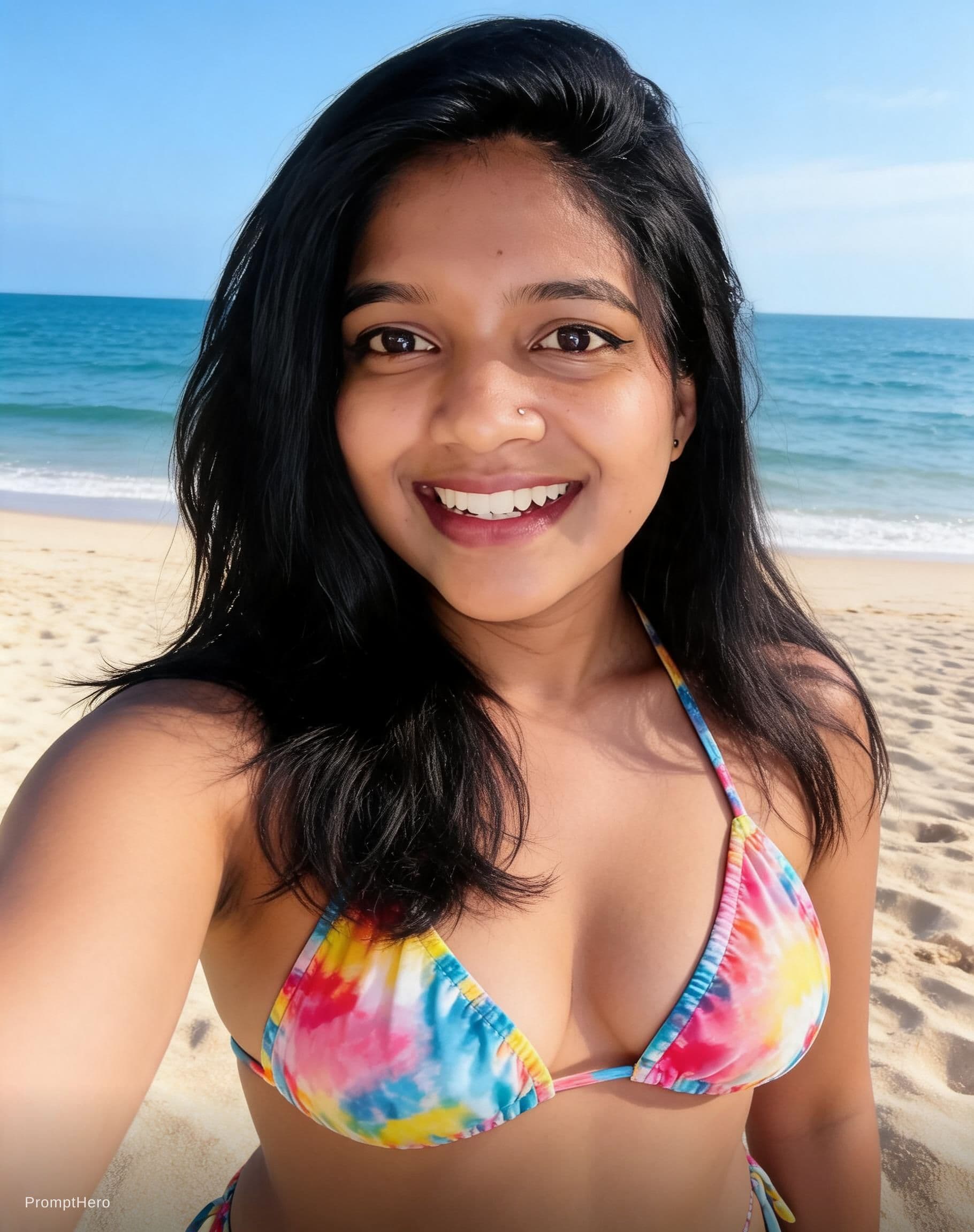 AI generated: Girls in bikni reference image in all colors 
