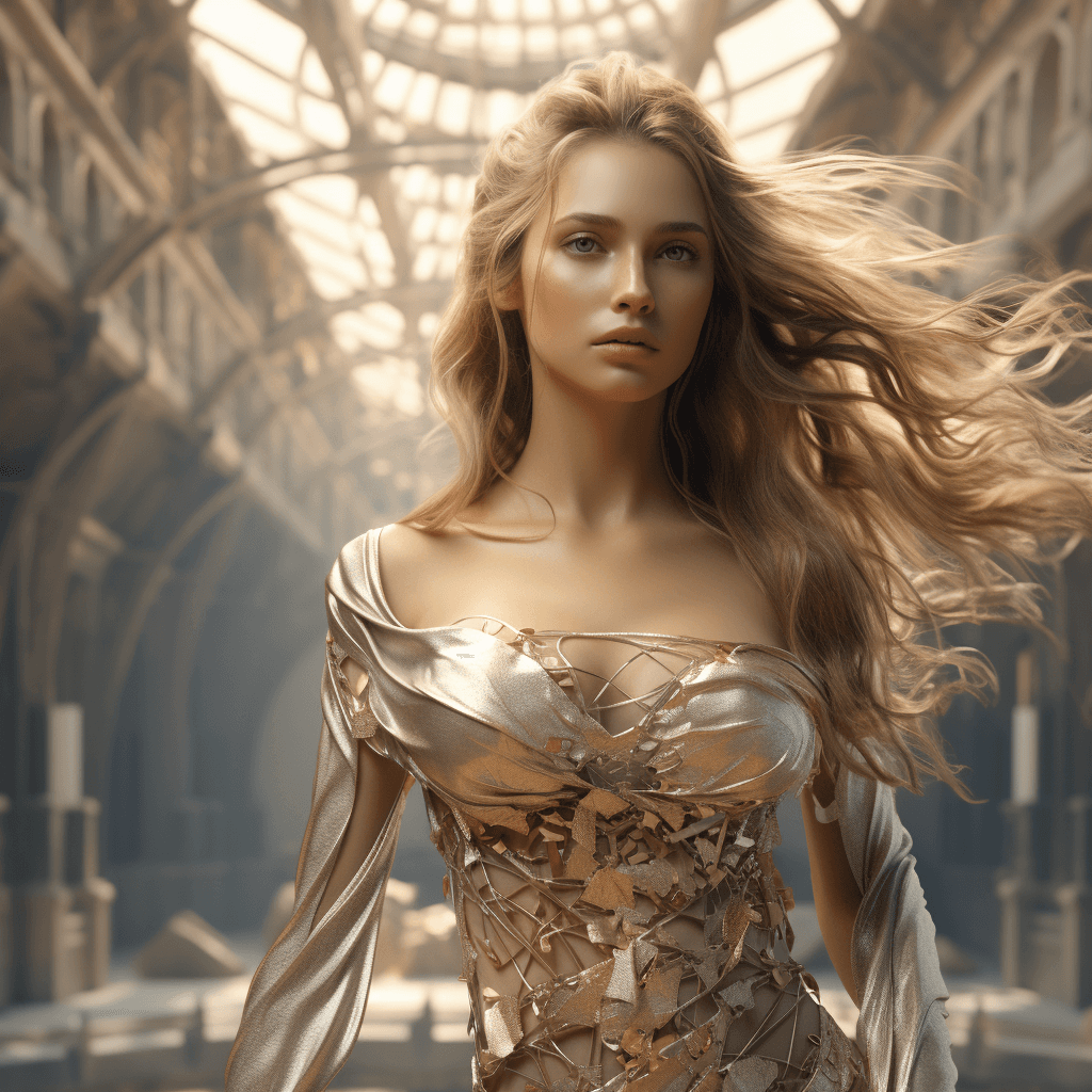 AI generated: high fashion model,meander,high quality,8K