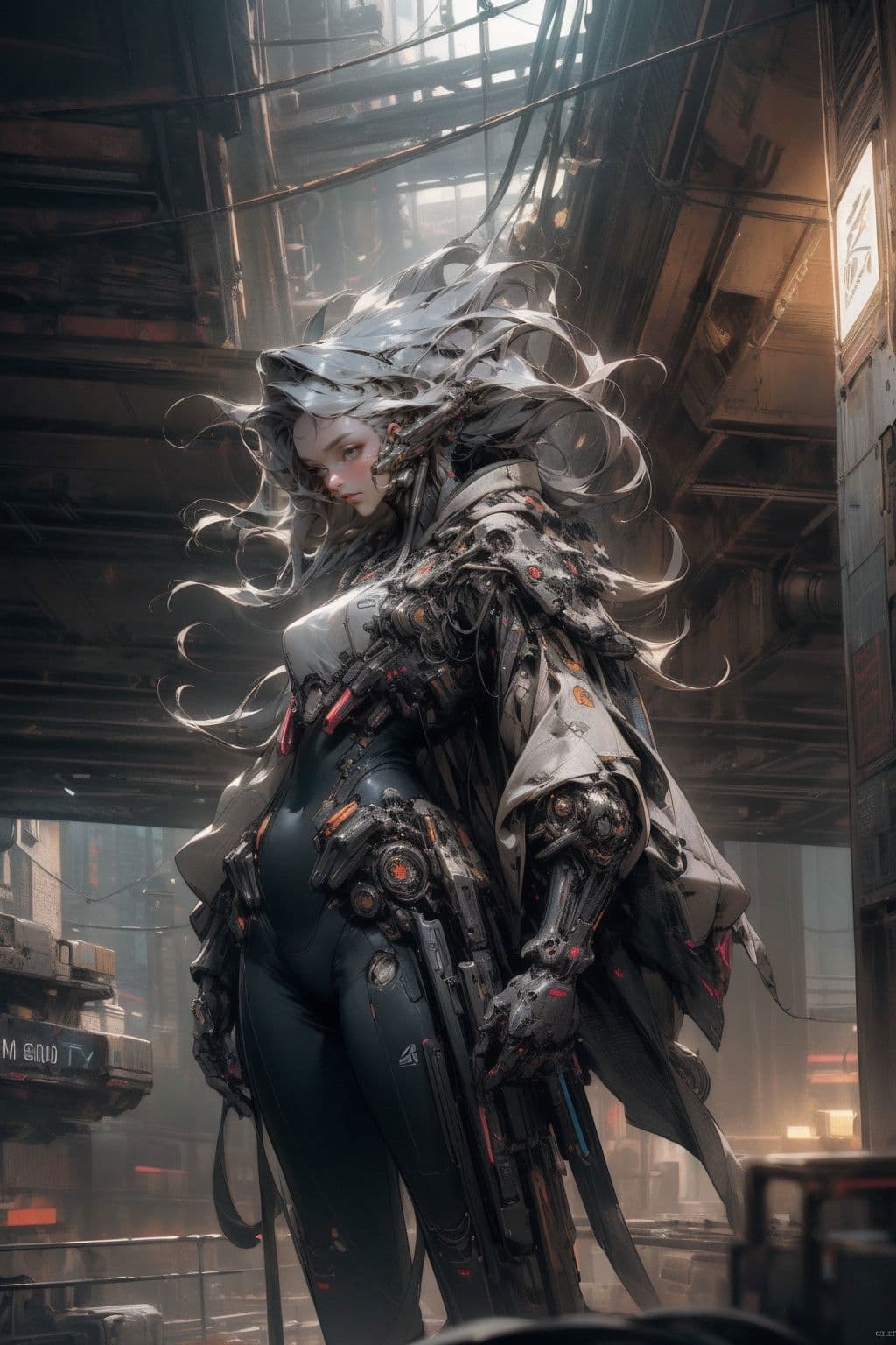 AI generated: masterpiece, best quality, high quality, (futuristic:1.1), (cyberpunk clothes), cinematic lighting, ...