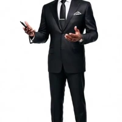 AI generated video: A full-body photo illustration of a distinguished African American older gentleman with striking, ha...