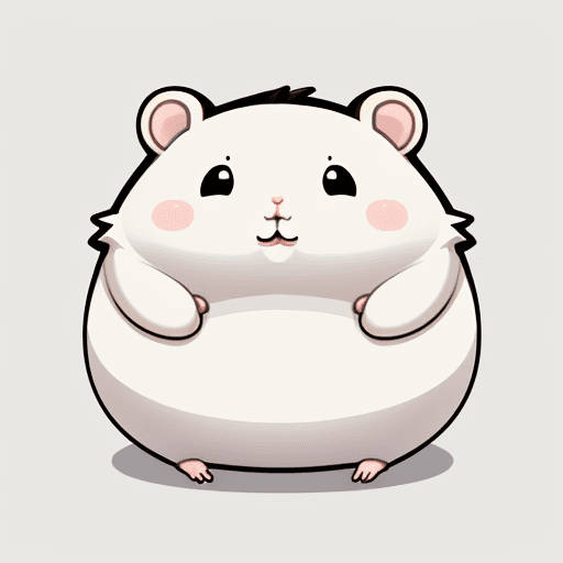 AI generated: Hamster called dream, cartoon, fat, cute, white body, black head