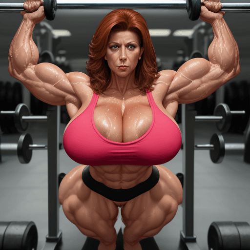 AI generated: big abs strong  muscule big jusy ass wet body milf woman gym lois griffin