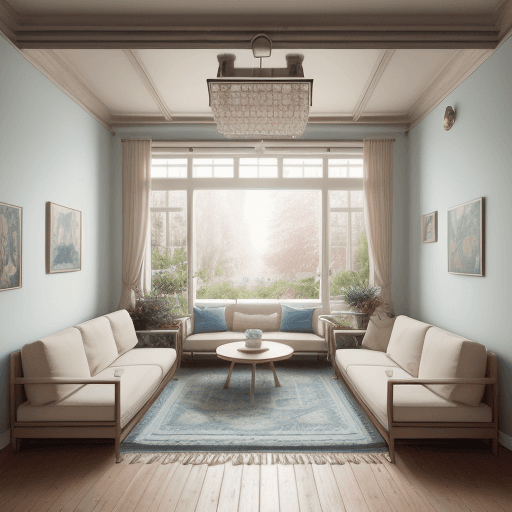 AI generated: High resolution photography interior design, dreamy sunken living room conversation pit, wooden floo...