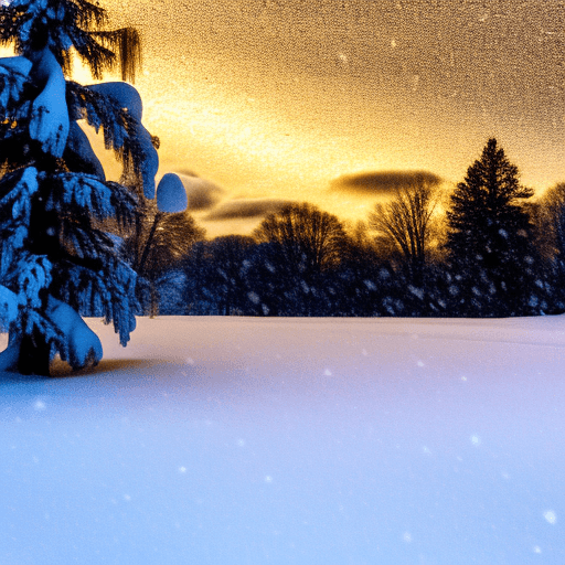 AI generated: snow storm at night.
ice crystals falling to the ground.
faint golden light in the distance.