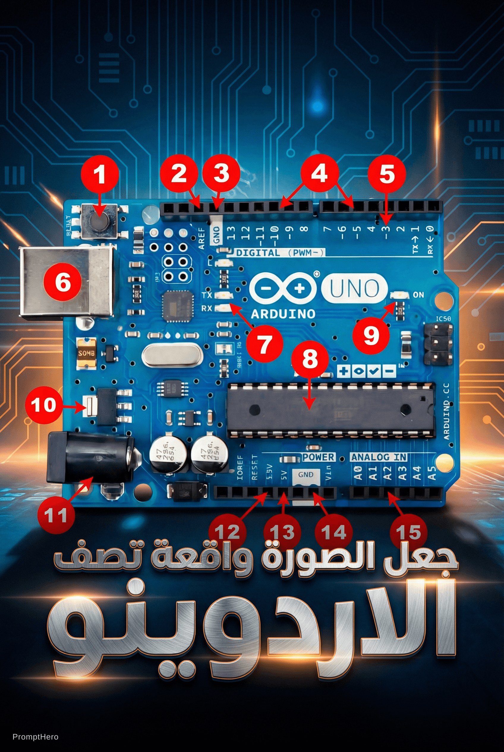 AI generated: جعل الصورة واقعة تصف الاردوينو