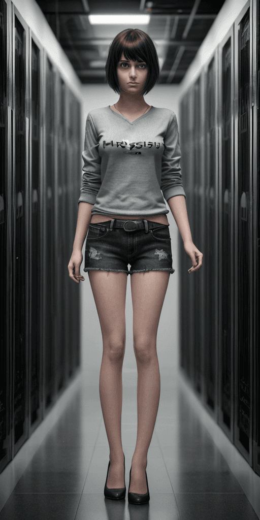 AI generated: (Masterpiece, 4K resolution, ultra-realistic, highly detailed)(Full body:1) of a young girl, smart c...