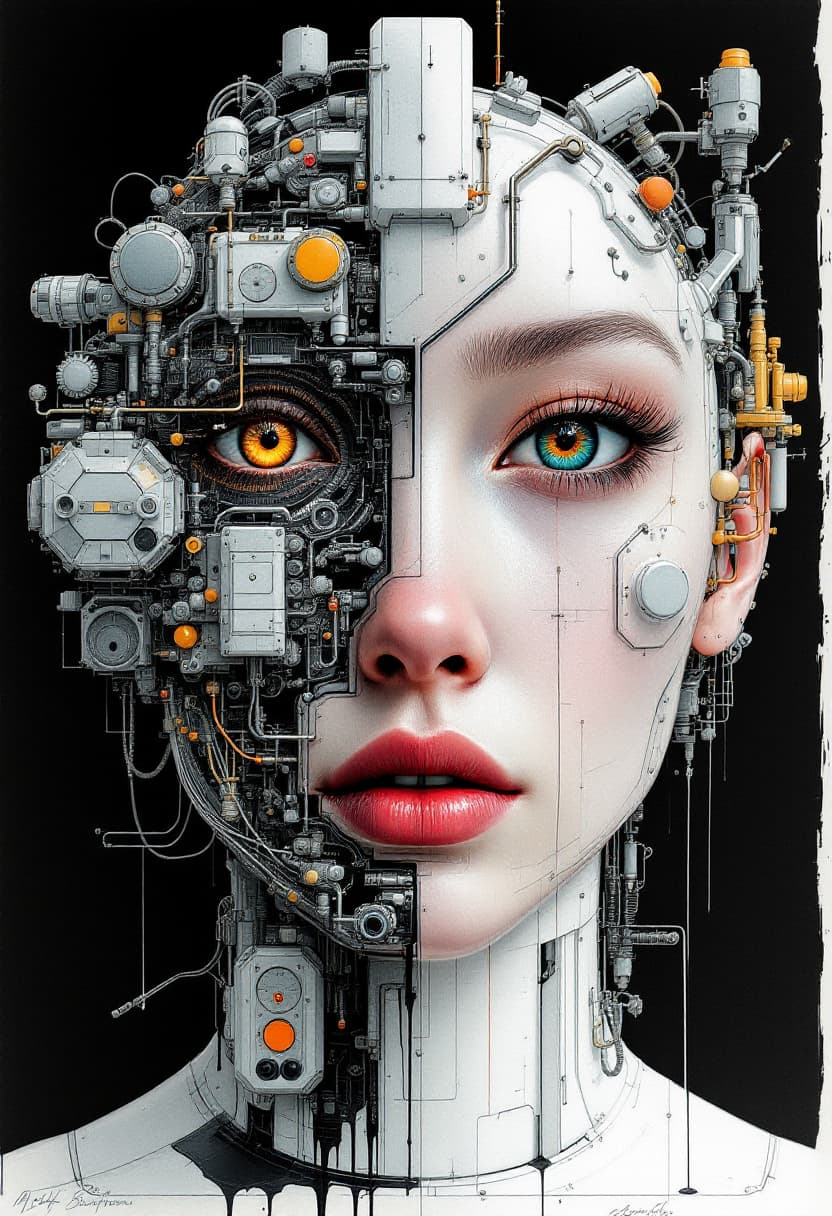 AI generated: Complex slumberland structure forming a human face by Amy Sol and tran nuyen, hyper details, rich co...