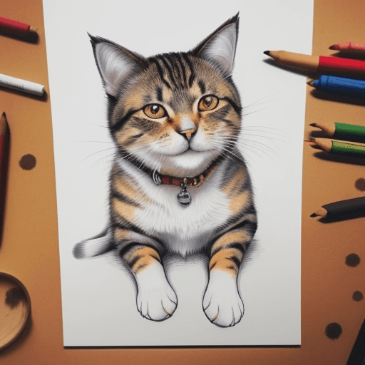 AI generated: a dog draw a cat