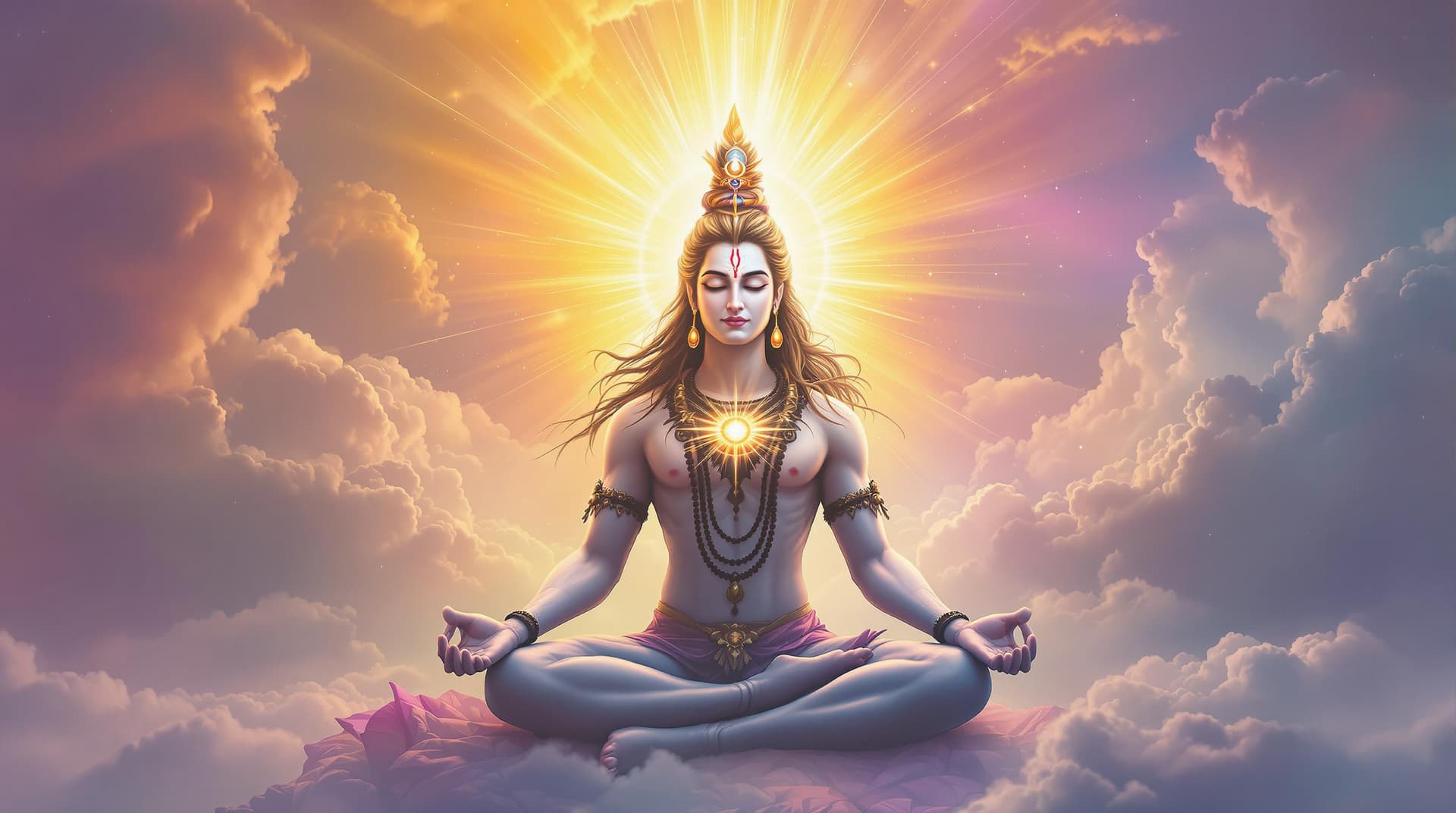 AI generated: "Create an artistic, semi-realistic depiction of lord Shiva’s third eye opening, releasing a burst o...