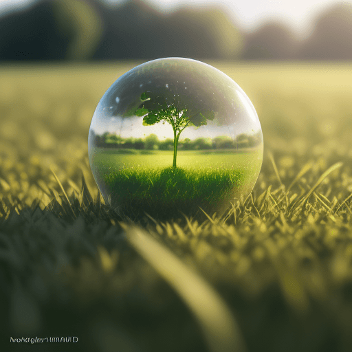 AI generated: Photorealistic Image of a green Ball, in Green Field, Soft Focus, High Resolution (4K), 50mm Lens, C...