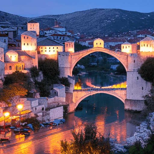 AI generated: MOSTAR AT NIGHT