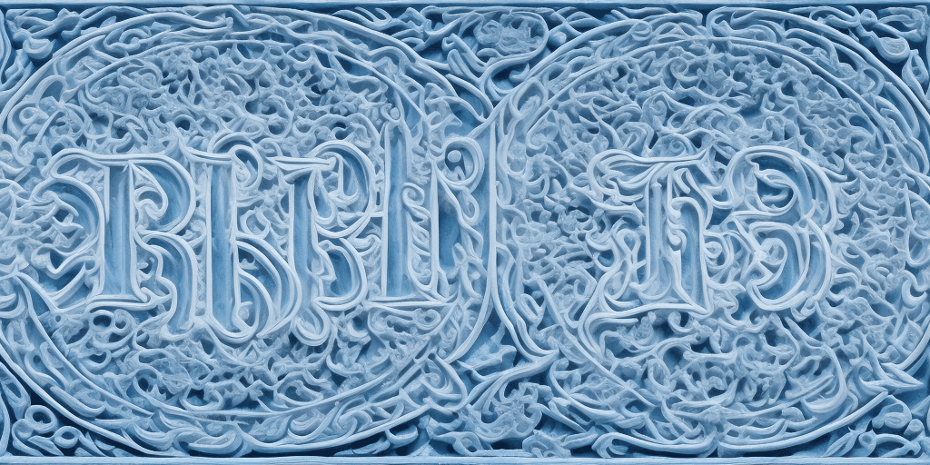 AI generated: A slogan 'Tepid Nirvana'. These letters are crafted in intricately carved ice blocks, their color ra...