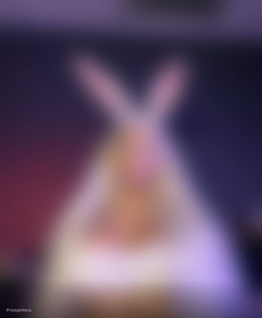 AI generated: a woman with long blonde hair wearing bunny ears, ultrarealistic sweet bunny girl, long blonde hair ...