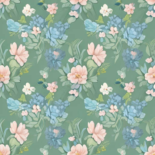 AI generated: a pattern of flowers on a iridescent colored background, detailed wild flowers pattern, pastel flora...