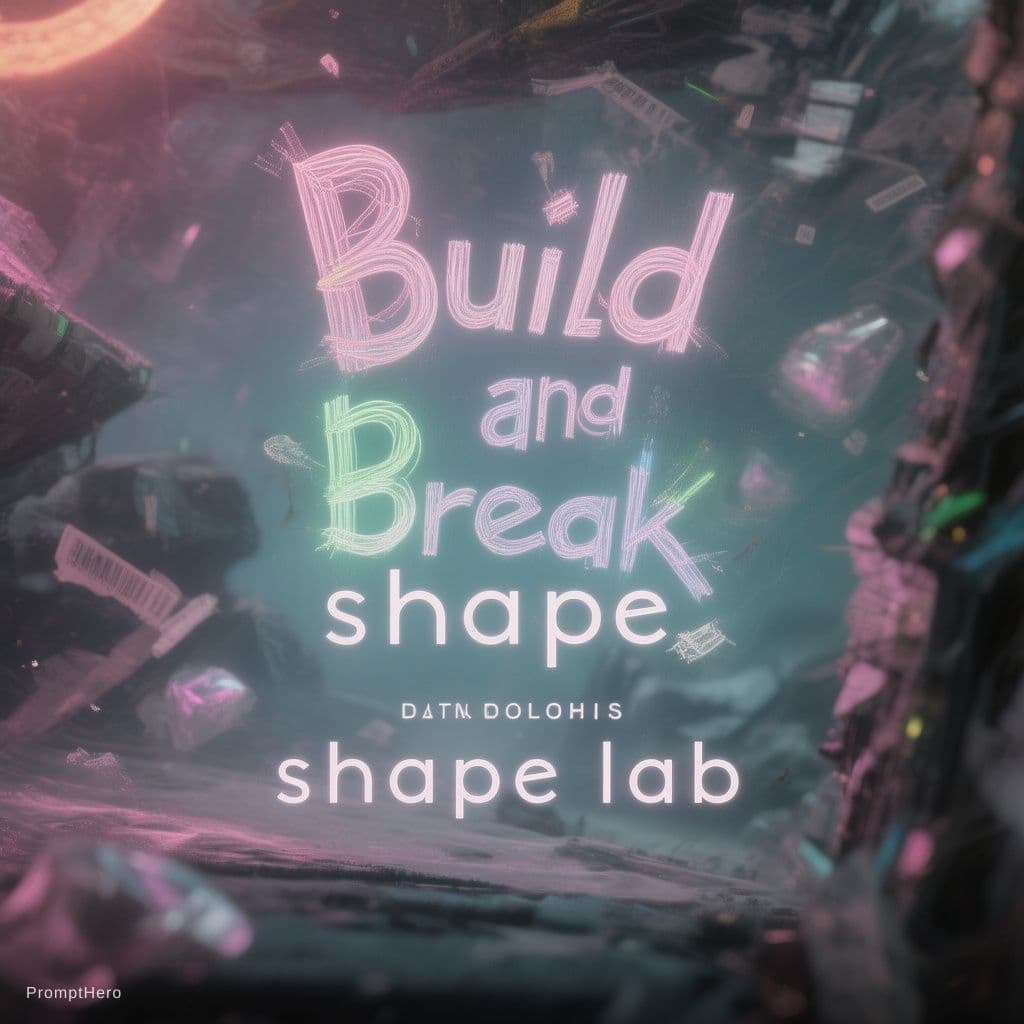 AI generated: Book Title cover page as " Build and break shape lab" 