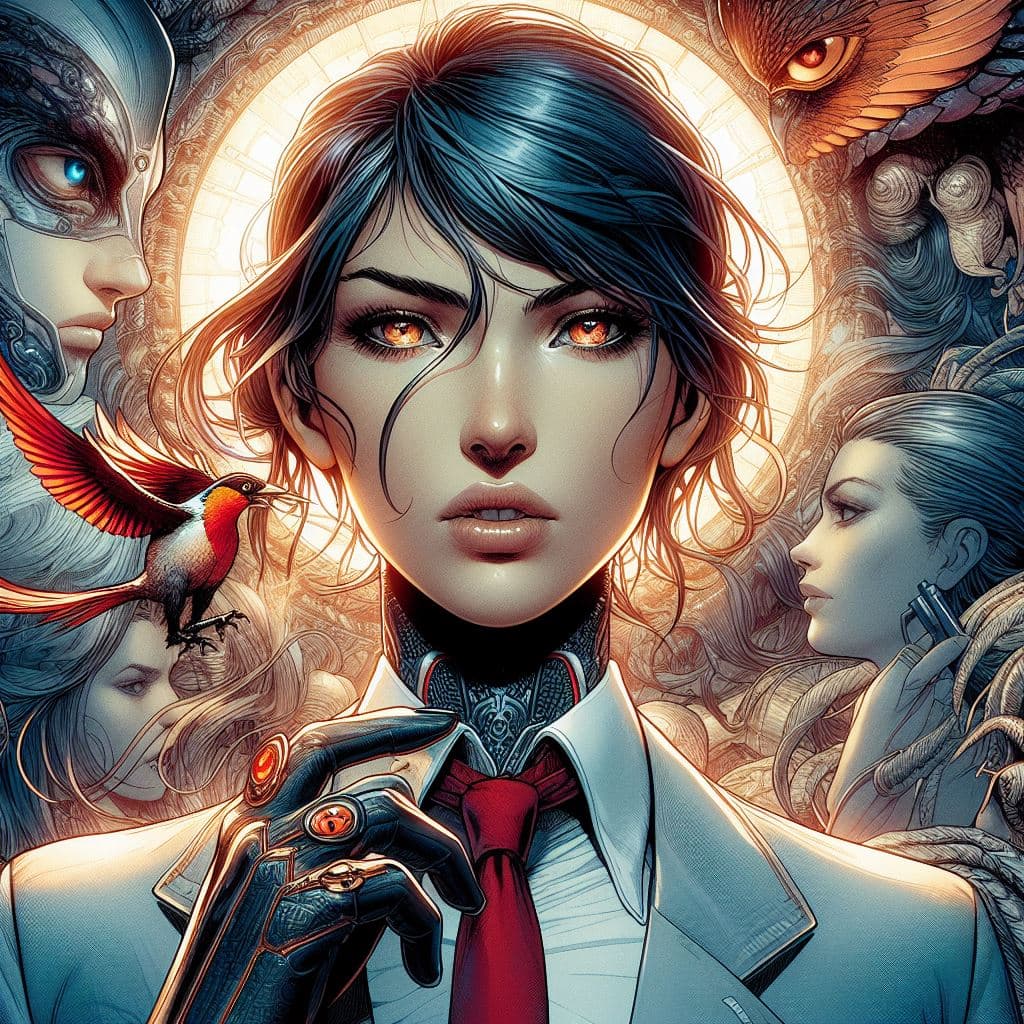 AI generated: The Original sin, female, french comics, comics, horror, Enki Bilal Style, highly detailed, sharp fo...