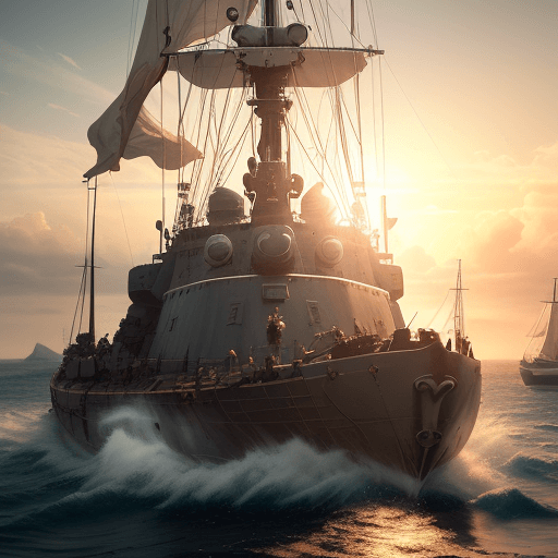 AI generated: A tankman, sitting on the tank turret, Photo of a ultra realistic sailing ship, dramatic light, pale...