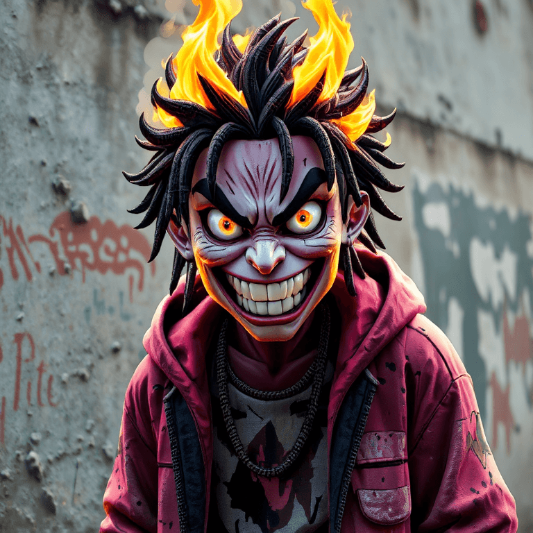 AI generated: flame head
