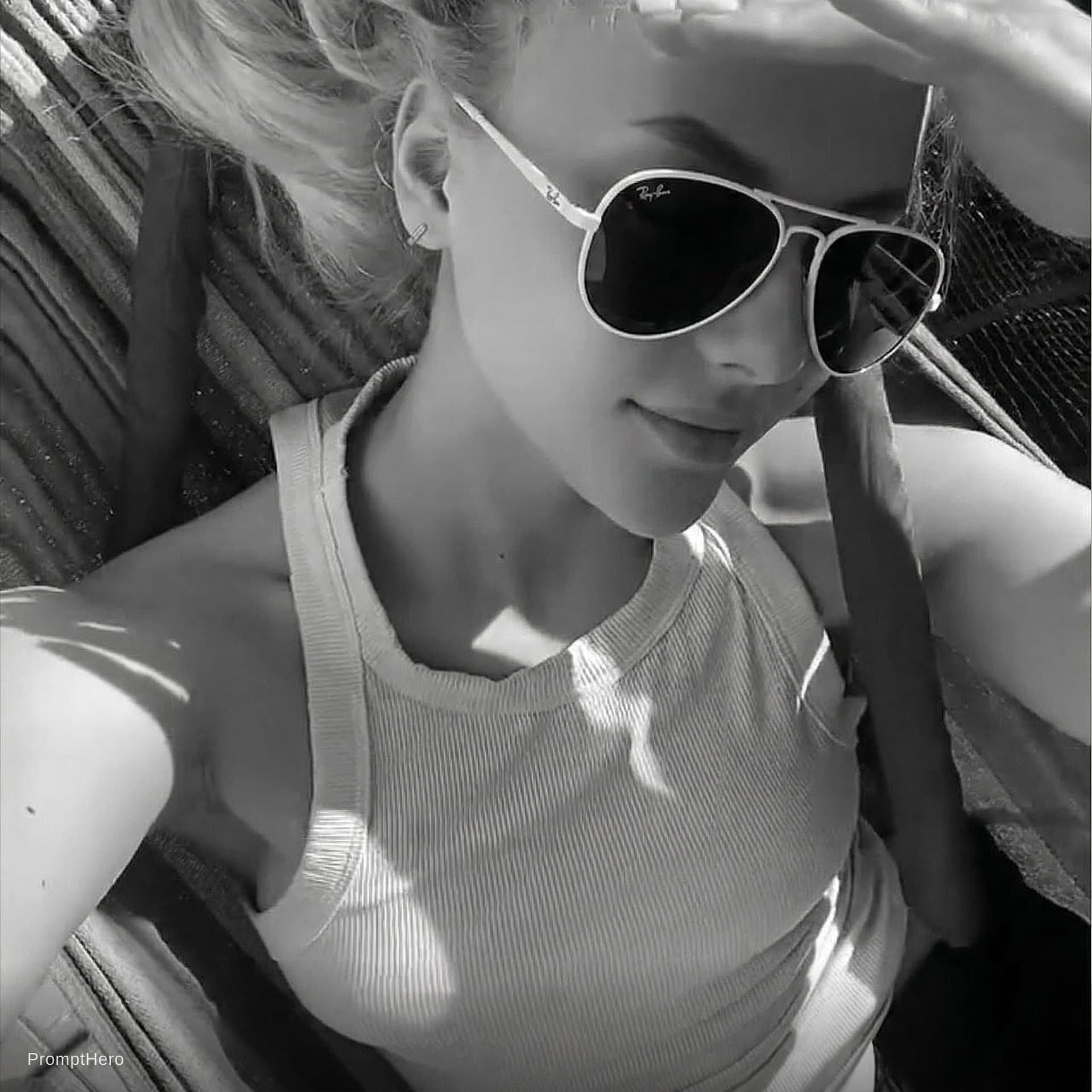 AI generated: put ray-ban aviator sunglasses in white and black

