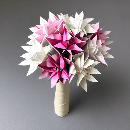 AI generated: cherry blossom bouquet, origami