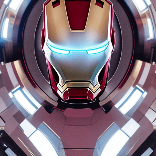 AI generated: iron man, photorealism, future, futurism, mechanics, iron man in helmet, stands in full growth in hi...