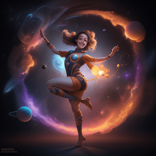 AI generated: high resolution cinematic portrait of a smiling young beautiful cute anthropomorphic female space mo...