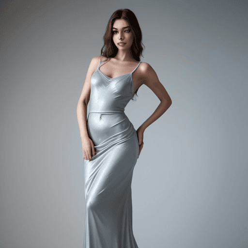 AI generated: The figure is of medium height, with a slender and graceful appearance. She wears a flowing silver g...