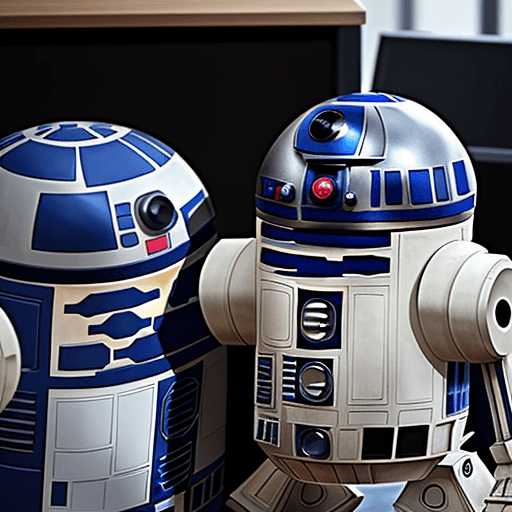 AI generated: R2D2 hosting a podcast 