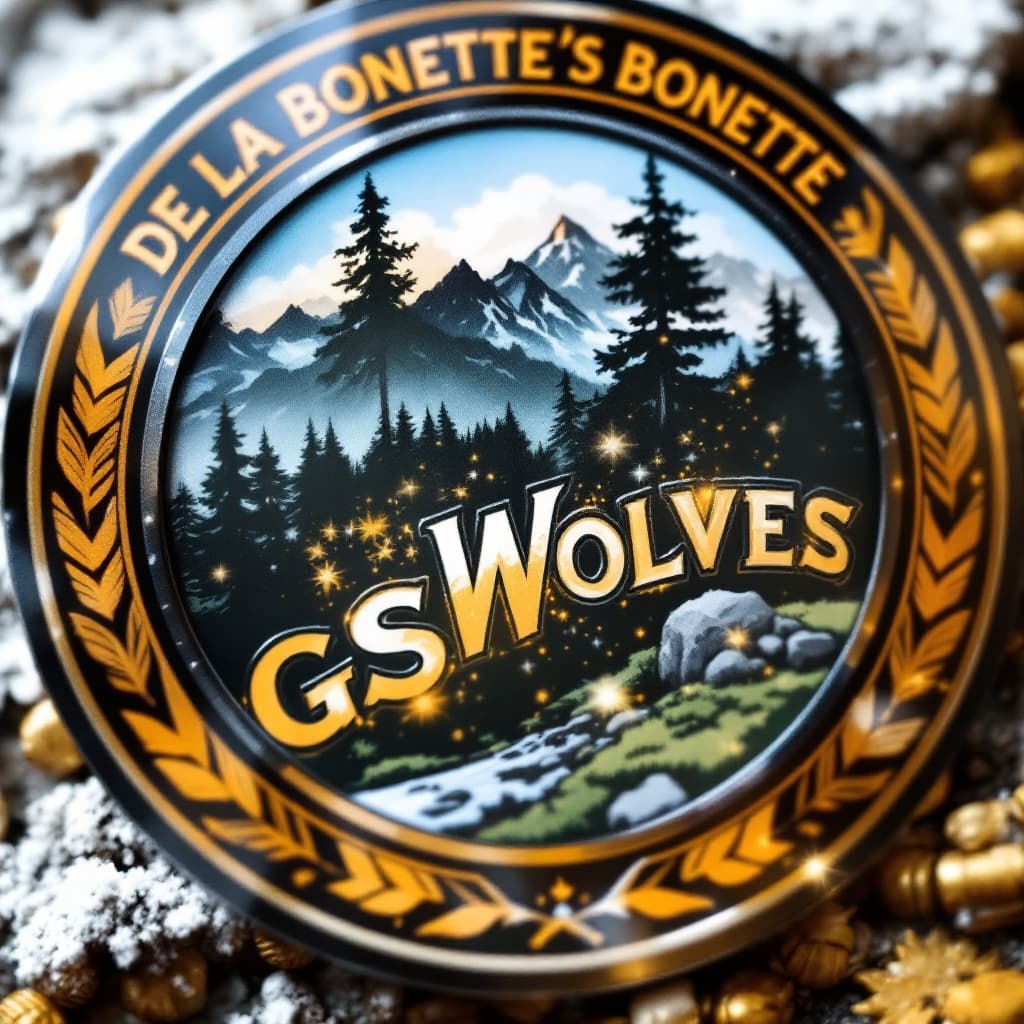 AI generated: a image of a sticker of a medal using as theme the "Col de la Bonette" without Hintergrund and with ...