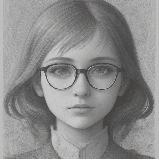 AI generated: portrait of a ukranian girl, with glasses, in the style of hyper-detailed illustrations, dynamic ske...