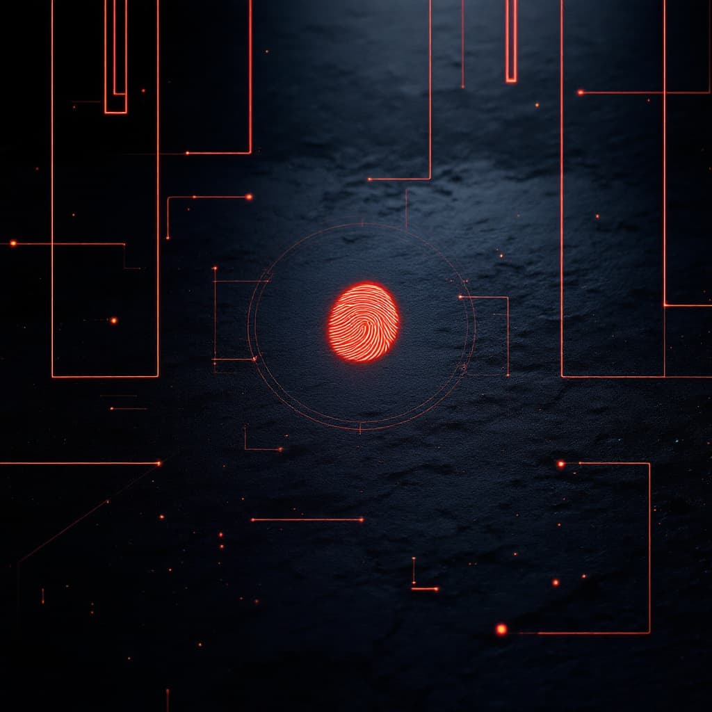 AI generated: A minimalist futuristic design in cyberpunk style, featuring a dark gray textured surface with neon ...