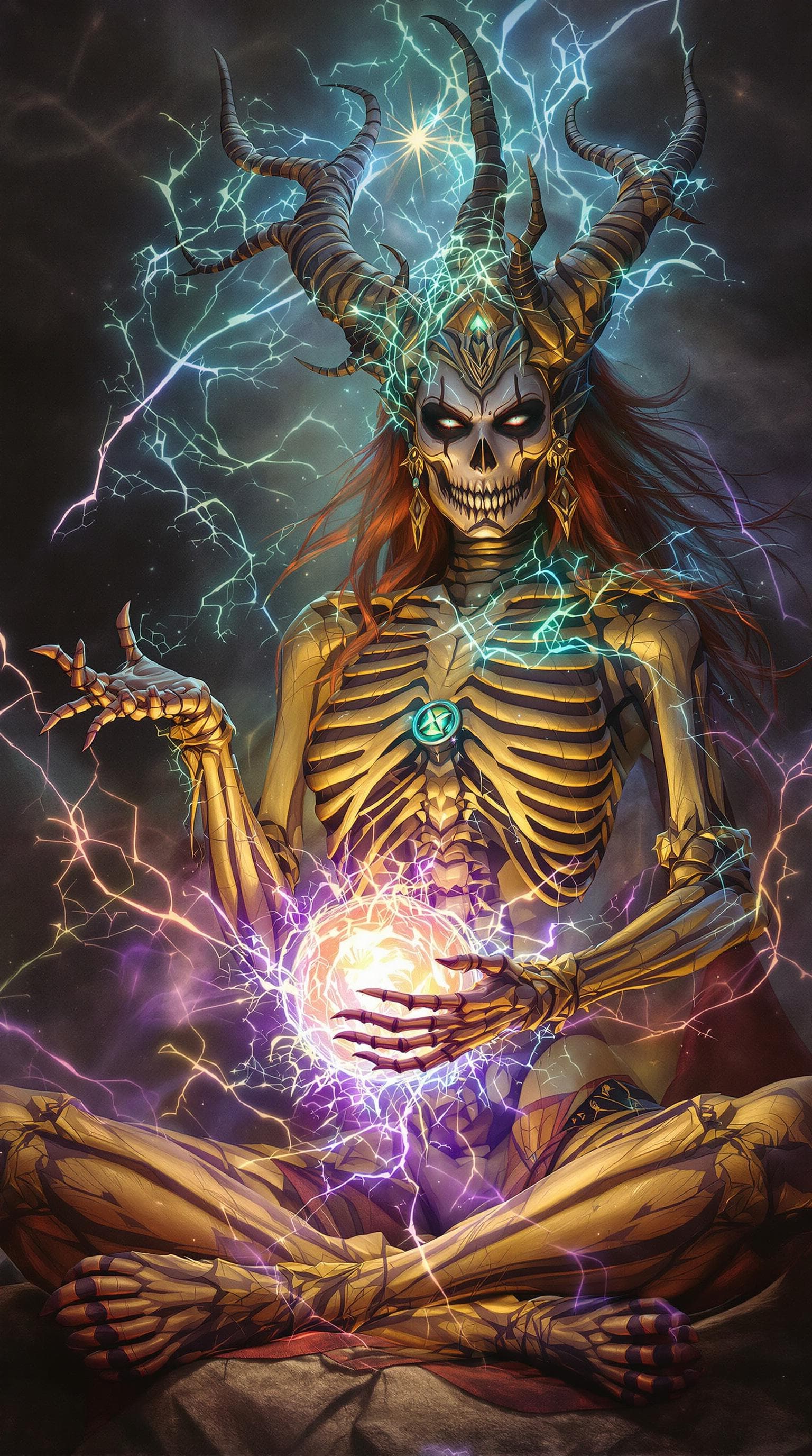 AI generated: a 64K UIHD digital photograph, photorealistic image of a foxy lady holding a glowing magical ball of...